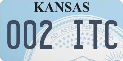 KS license plate 002ITC