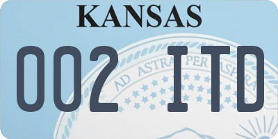 KS license plate 002ITD