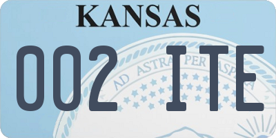 KS license plate 002ITE