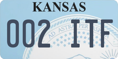 KS license plate 002ITF