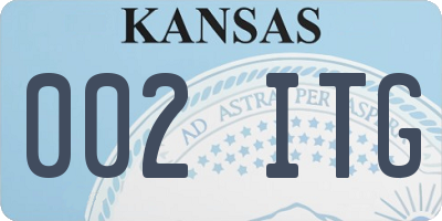 KS license plate 002ITG