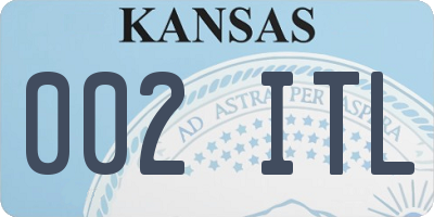KS license plate 002ITL