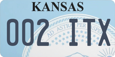KS license plate 002ITX