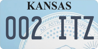 KS license plate 002ITZ