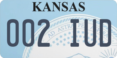 KS license plate 002IUD