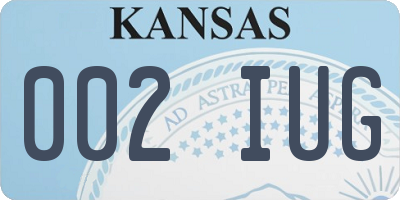 KS license plate 002IUG