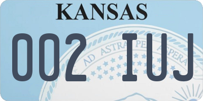 KS license plate 002IUJ