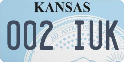 KS license plate 002IUK