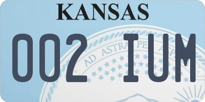 KS license plate 002IUM