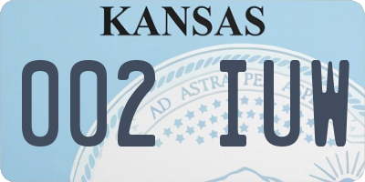 KS license plate 002IUW