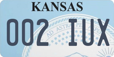 KS license plate 002IUX