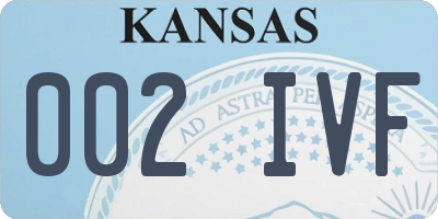KS license plate 002IVF