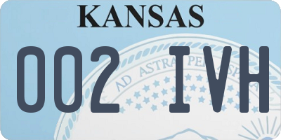 KS license plate 002IVH