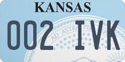 KS license plate 002IVK