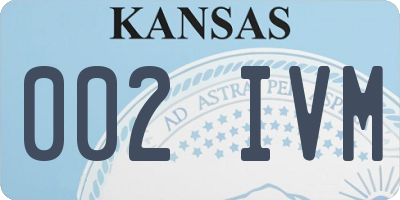 KS license plate 002IVM