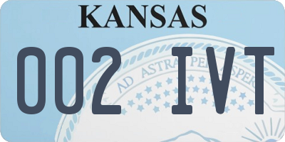 KS license plate 002IVT