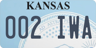 KS license plate 002IWA