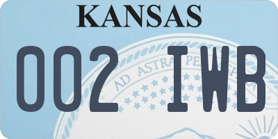 KS license plate 002IWB