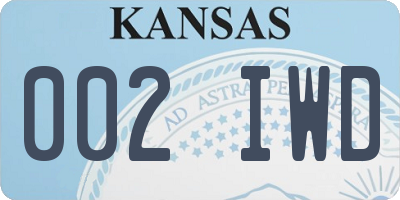 KS license plate 002IWD