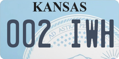 KS license plate 002IWH