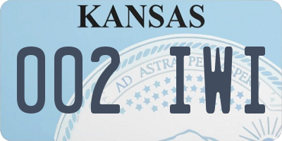KS license plate 002IWI