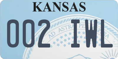 KS license plate 002IWL