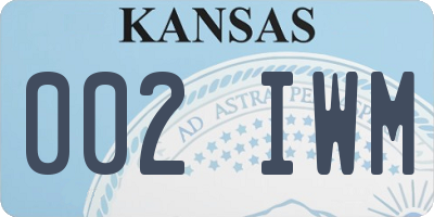KS license plate 002IWM