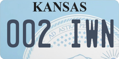 KS license plate 002IWN
