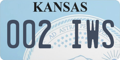 KS license plate 002IWS