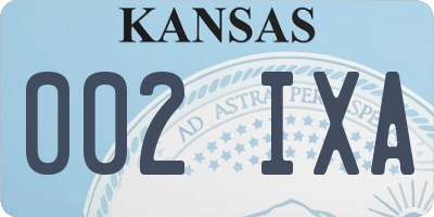KS license plate 002IXA