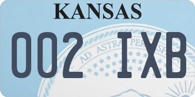 KS license plate 002IXB