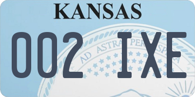 KS license plate 002IXE