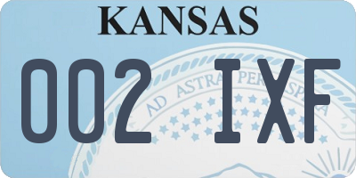 KS license plate 002IXF