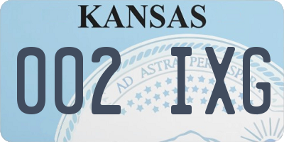 KS license plate 002IXG