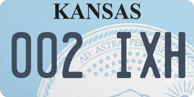 KS license plate 002IXH