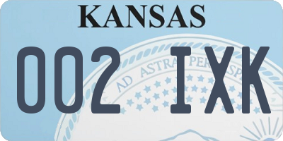 KS license plate 002IXK