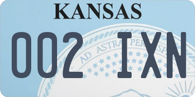 KS license plate 002IXN