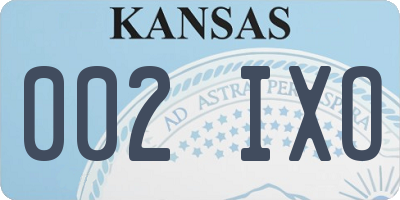 KS license plate 002IXO
