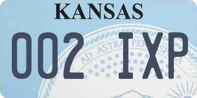 KS license plate 002IXP