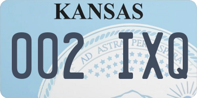 KS license plate 002IXQ