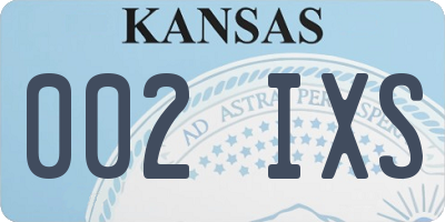 KS license plate 002IXS