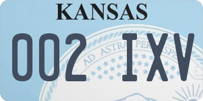 KS license plate 002IXV