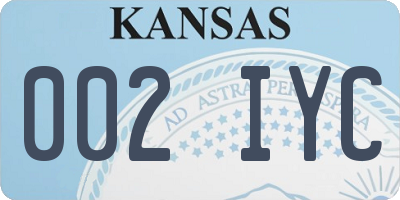 KS license plate 002IYC