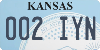 KS license plate 002IYN