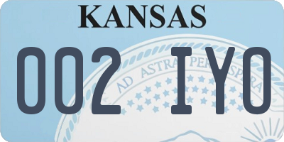 KS license plate 002IYO