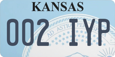 KS license plate 002IYP