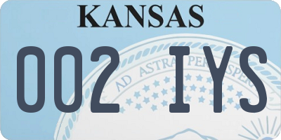 KS license plate 002IYS
