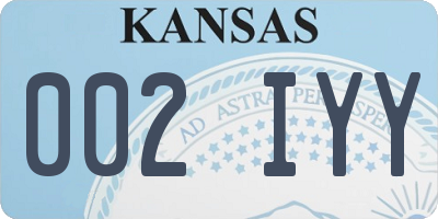 KS license plate 002IYY