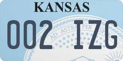 KS license plate 002IZG