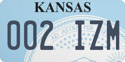 KS license plate 002IZM